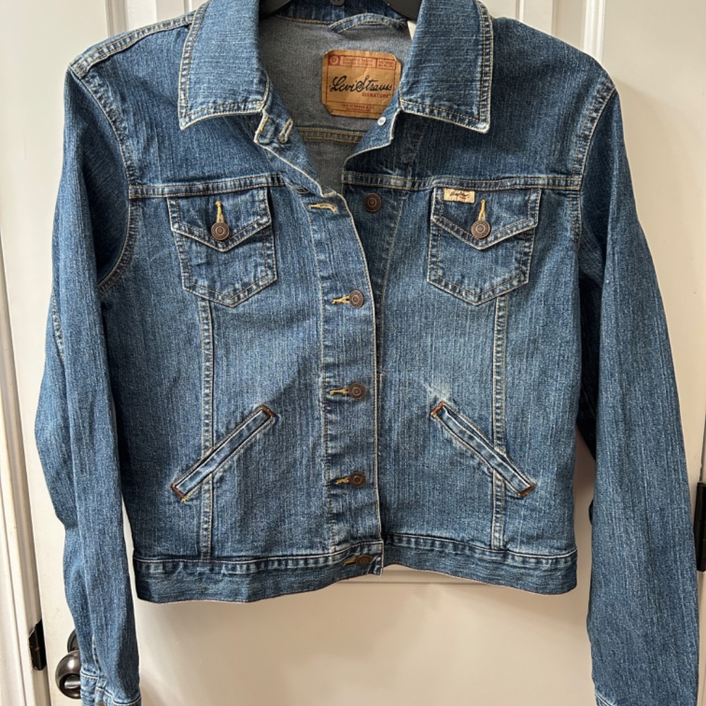Levi Strauss Signature Womens Rare Iconic Denim Jean Jacket - Size Medium - Picture 8 of 9